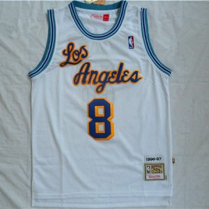 #8 Kobe Bryant White Los Angeles Lakers Throwback Jersey