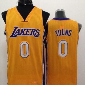 NBA Los Angeles Lakers #0 Young Yellow Purple Jersey