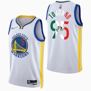 NBA Golden State Warriors #95 Juan Toscano-Anderson 2022 White Special Mexico Edition Jersey
