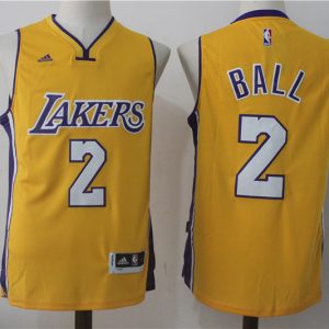 NBA Los Angeles Lakers #2 Ball Yellow Jersey
