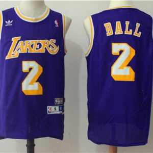 NBA Los Angeles Lakers #2 Ball Purple Throwback Jersey