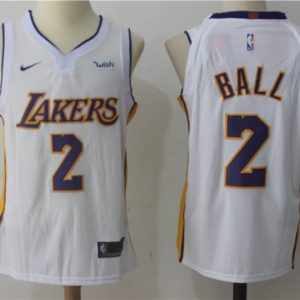 Nike NBA Los Angeles Lakers #2 Ball White Jersey