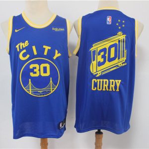NBA Golden State Warriors #30 Stephen Curry 2020-21 Hardwood Classics Blue Jersey
