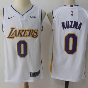 Nike NBA Los Angeles Lakers #0 Kuzma White Jersey