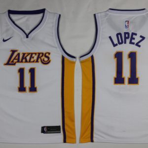 Nike NBA Los Angeles Lakers #11 Lopez White Jersey