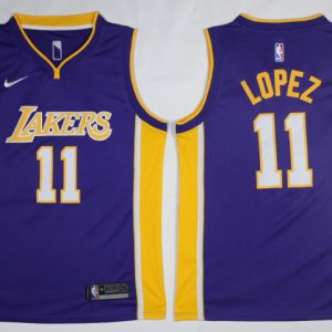 Nike NBA Los Angeles Lakers #11 Lopez Purple Jersey