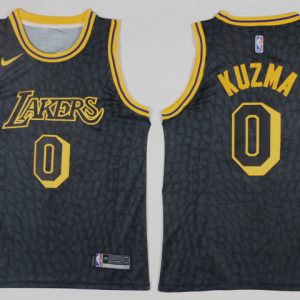 Nike NBA Los Angeles Lakers #0 Kuzma Black New Jersey