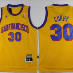 NBA San Francisco Warriors 30 Stephen Curry 1962-64 Hardwood Classic Throwback Yellow Jersey