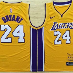 Nike NBA Los Angeles Lakers #24 Bryant Yellow New Jersey