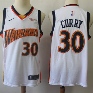 NBA Warrior 30 Stephen Curry White Nike Throwback Men Jersey