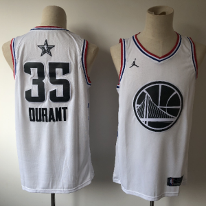 NBA Golden State Warriors #35 Durant 2019 All-Star White Swingman Men Jersey