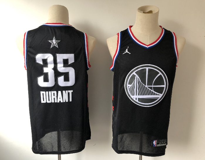 NBA Golden State Warriors #35 Durant 2019 All-Star Black Swingman Men Jersey