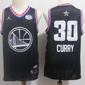 NBA Golden State Warriors #30 Curry 2019 All-Star Black Swingman Men Jersey