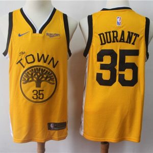 Golden State Warriors #35 Durant Yellow 2018-19 Earned Edition Swingman Jersey