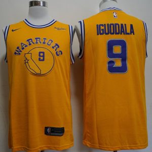 Nike Golden State Warriors City Edition Swingman #9 Iguodala Yellow Jersey