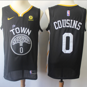 Nike NBA Golden State Warriors #0 Cousins Black New Jersey