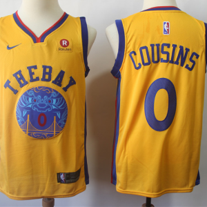 Nike NBA Golden State Warriors #0 Cousins Yellow New Jersey