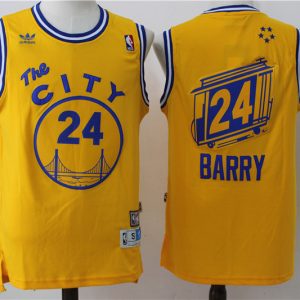 NBA Golden State Warriors #24 Barry Yellow Throwback Jersey