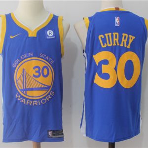 Nike NBA Golden State Warriors #30 Curry Blue Jersey