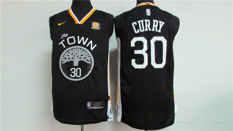 Nike NBA Golden State Warriors #30 Curry Black New Jersey
