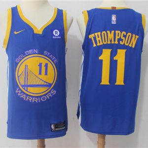 Nike NBA Golden State Warriors #11 Thompson Blue Jersey