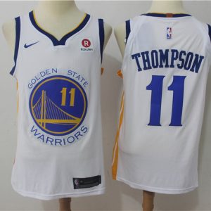 Nike NBA Golden State Warriors #11 Thompson White Jersey
