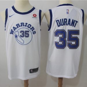 Nike NBA Golden State Warriors #35 Durant White Game Jersey