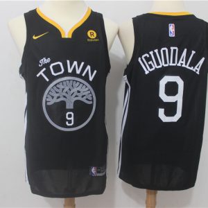 Nike NBA Golden State Warriors #9 Iguodala Black Game Jersey