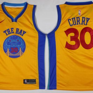 Nike NBA Golden State Warriors #30 Curry Yellow New Jersey