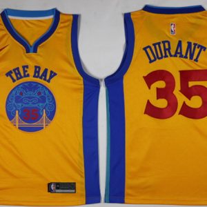 Nike NBA Golden State Warriors #35 Durant Yellow New Jersey