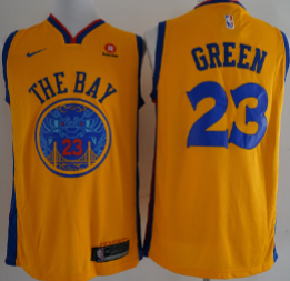 Nike NBA Golden State Warriors #23 Green Yellow New Jersey