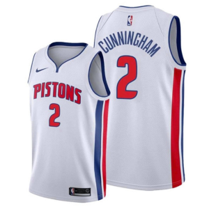 Men's Detroit Pistons #2 Cade Cunningham White Stitched Jersey