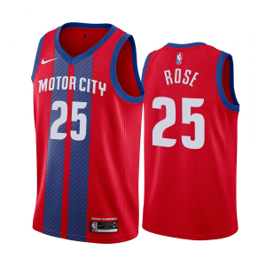 NBA Detroit Pistons #25 Derrick Rose 2019-20 City Edition Red Jersey