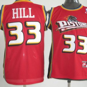 Grant Hill red jersey, Detroit Pistons #33 NBA Throwback Swingman jersey
