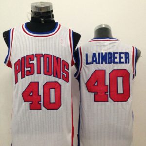 Adidas NBA Detroit Pistons #40 Laimbeer White Jersey