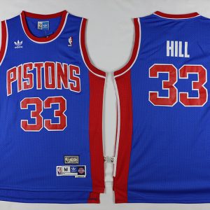 NBA Detroit Pistons #33 Grant Hill Blue Jersey