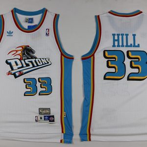 NBA Detroit Pistons #33 Grant Hill White Jersey