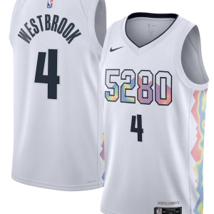 Men's Denver Nuggets #4 Russell Westbrook 2024-25 City Edition Stitched Jersey