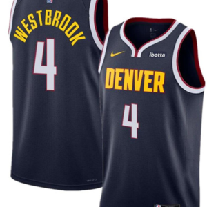 Men's Denver Nuggets #4 Russell Westbrook Navy 2024 Icon Edition Stitched Jersey