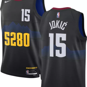 NBA Denver Nuggets #15 Nikola Jokic Black 2023 City Edition Stitched Basketball Jersey