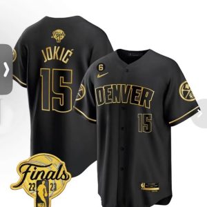 NBA Denver Nuggets #15 Nikola Jokic Black With No.6 Patch Stitched Jersey