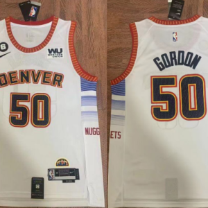 NBA Denver Nuggets #50 Aaron Gordon White Edition With NO.6 Patch Stitched Jersey
