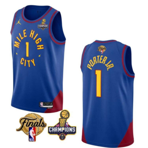 NBA Denver Nuggets #1 Michael Porter Jr. Blue 2023 Nuggets Champions Patch And Finals Jersey