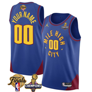 NBA Denver Nuggets Active Player Custom Blue 2023 Nuggets Champions Patch Jersey