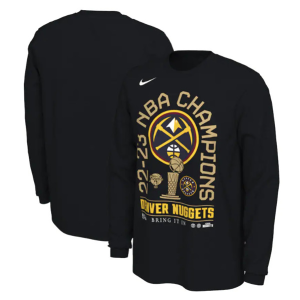 Men's Denver Nuggets Black 2023 Finals Champions Locker Room Long Sleeve T-Shirt