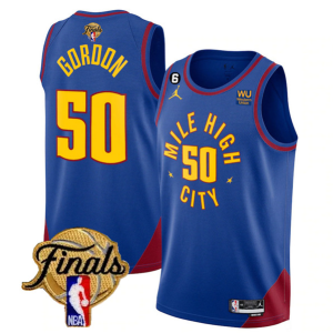 NBA Denver Nuggets #50 Aaron Gordon Blue 2023 Finals Statement Edition With NO.6 StitchedJersey