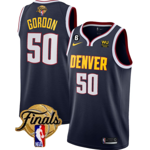 NBA Denver Nuggets #50 Aaron Gordon Navy 2023 Finals Icon Edition With NO.6 Patch Stitched Jersey
