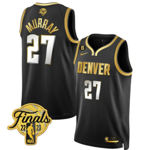 NBA Denver Nuggets #27 Jamal Murray Black 2023 Finals Collection With NO.6 Patch Jersey
