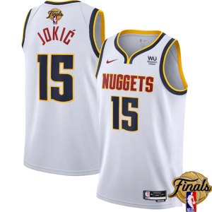 NBA Denver Nuggets #15 Nikola Jokic White 2023 Finals Association Edition Stitched Jersey