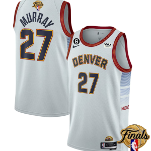 NBA Denver Nuggets #27Jamal Murray White 2023 Finals Icon Edition With NO.6 Patch Jersey